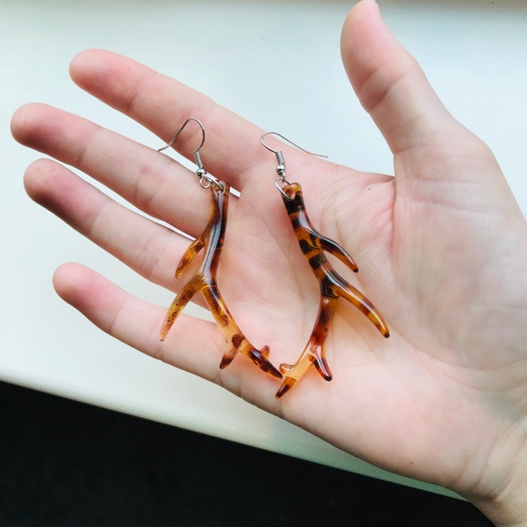 ✨Handmade Antler/Branch Statement Earrings - Picture 3 of 5
